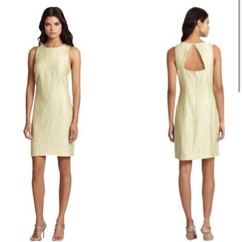 Kay Unger Beaded Jacquard Cocktail Dress